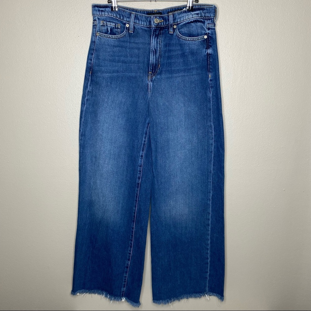 Banana Republic High Rise Wide Leg Raw Hem Denim Jeans